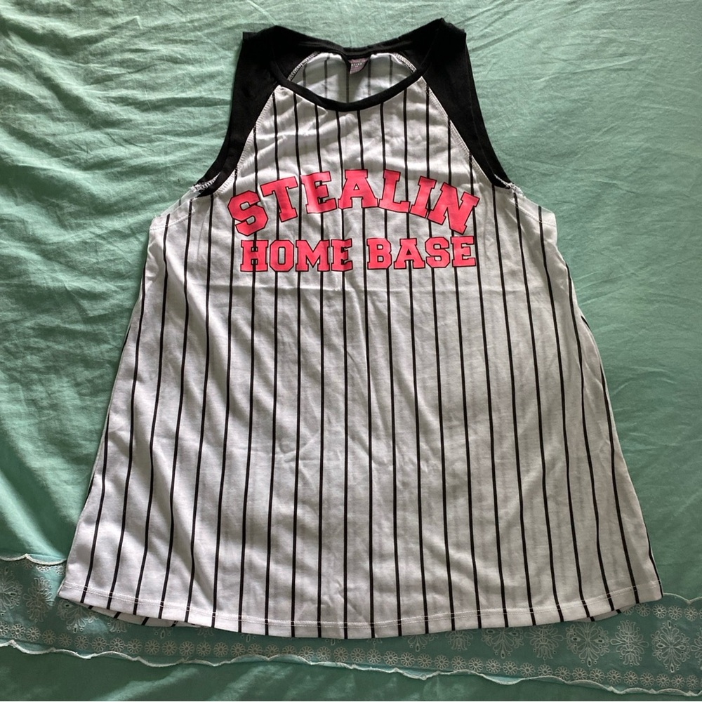 Material Girl Juniors Size Medium “Stealin Home Base” Tank Top